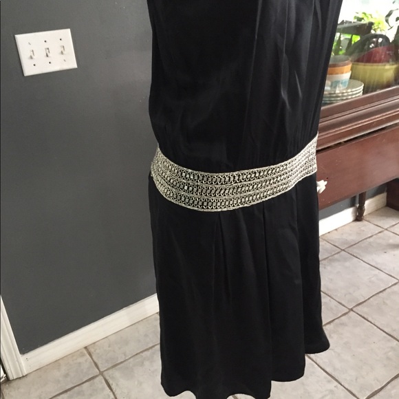 Antonio Melanie black drop waist cocktail dress 4 - Picture 4 of 7